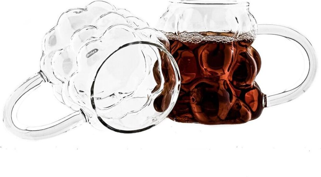 Mulex 2er Bubble Gläser-Set mit Henkel - 350 ml