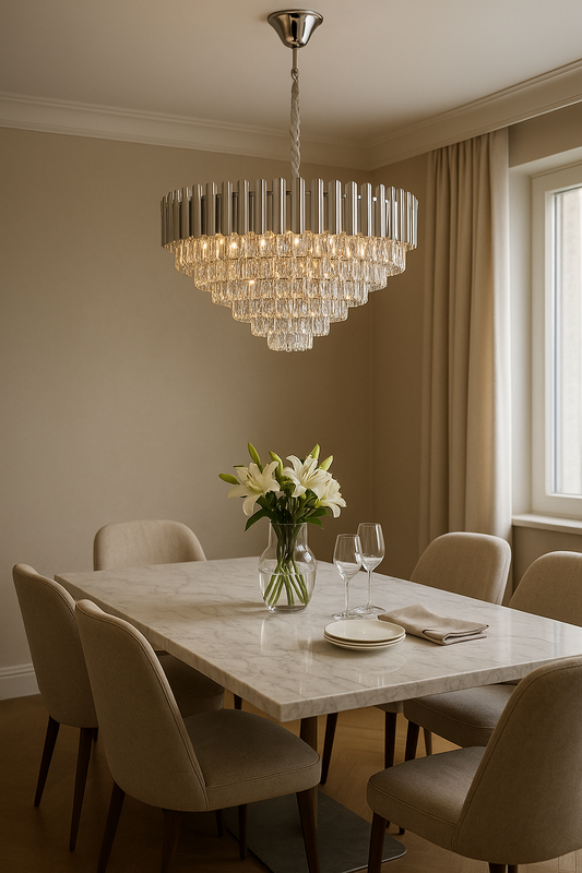 Crystal Elegance – Luxuriöser Kristall-Kronleuchter für Esszimmer & Wohnzimmer