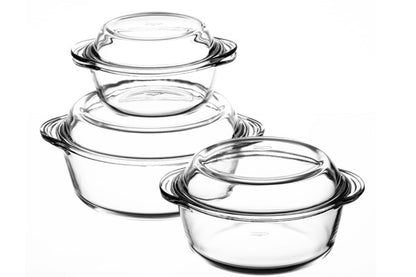 159021 BORCAM Auflaufform 3er Set 2,1 - 1,5 - 0,8 Liter