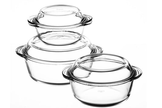 159021 BORCAM Auflaufform 3er Set 2,1 - 1,5 - 0,8 Liter