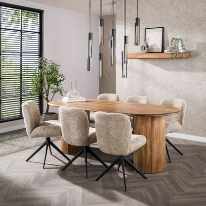 Esstisch Laguna 215x90x78 cm – Elegantes Mangoholz mit geschwungenem Design