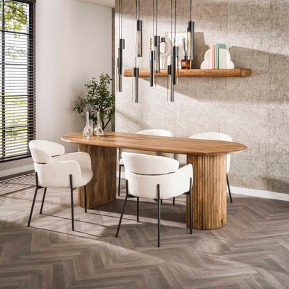 Esstisch Laguna 215x90x78 cm – Elegantes Mangoholz mit geschwungenem Design