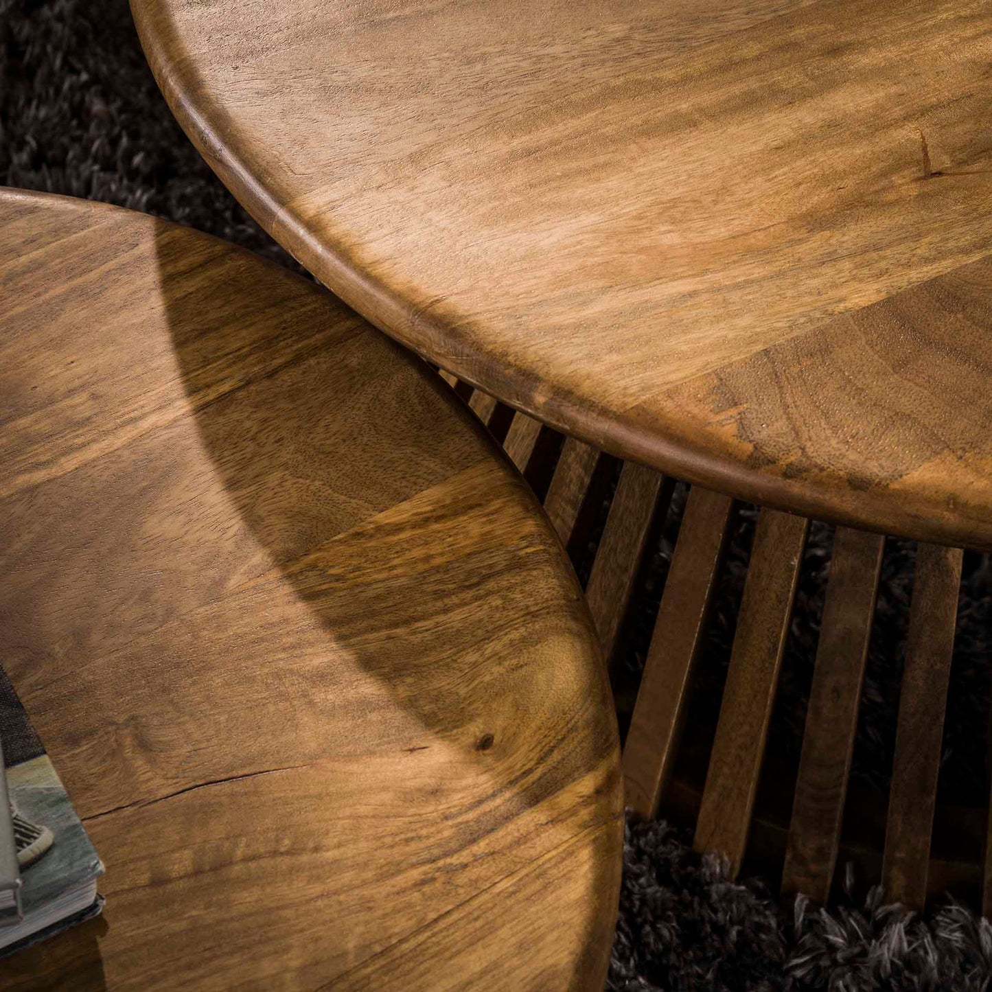 Tweek Salontisch-Set aus Mangoholz (2-teilig) – Couchtisch mit einzigartigem Wave-Design (Kopie)
