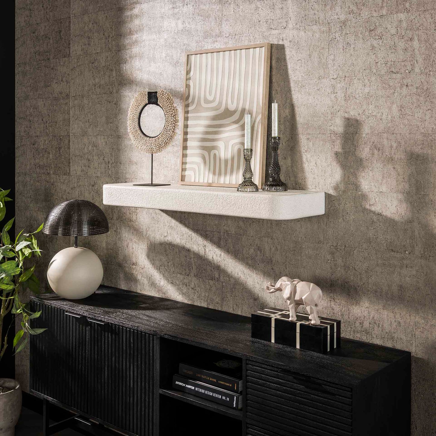 Wandregal Altara 100x29x8 cm – Schwebendes Marmorkomposit-Design