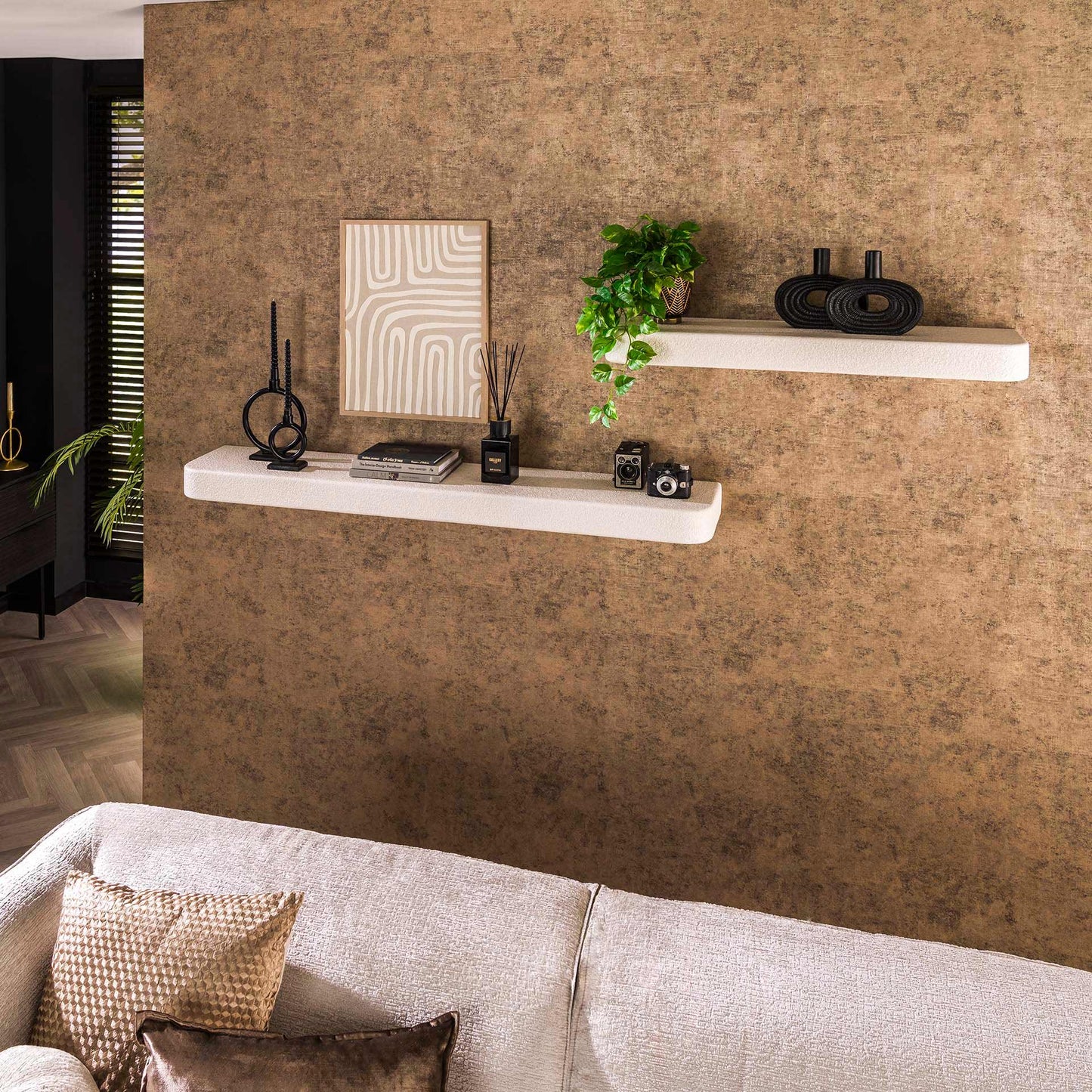 Wandregal Altara 100x29x8 cm – Schwebendes Marmorkomposit-Design