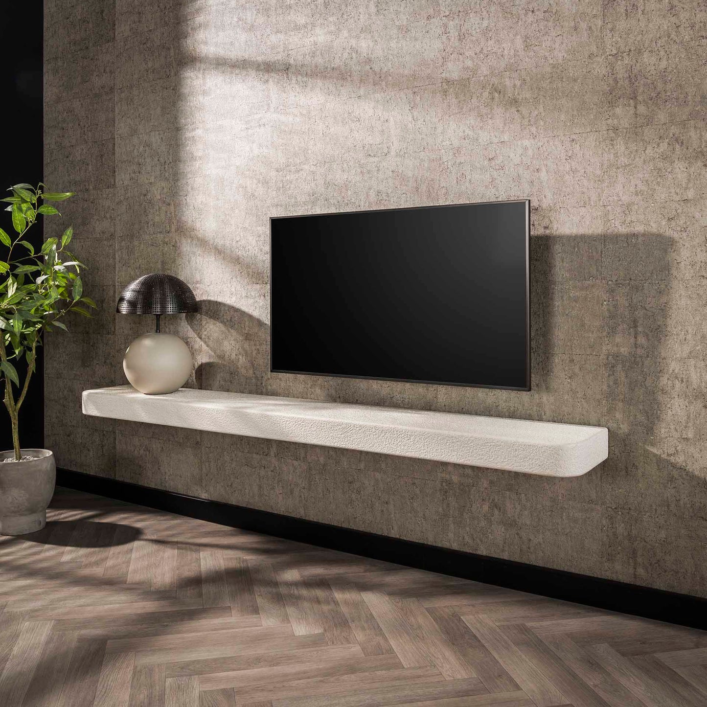 Wandregal Altara 200x29x8 cm – Schwebendes Marmorkomposit-Design