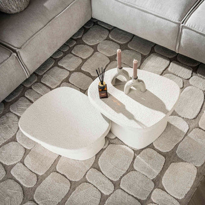 Organic Couchtisch aus Marmor-Komposit – Moderne Couchtisch aus der Stone Serie (110×70 cm)