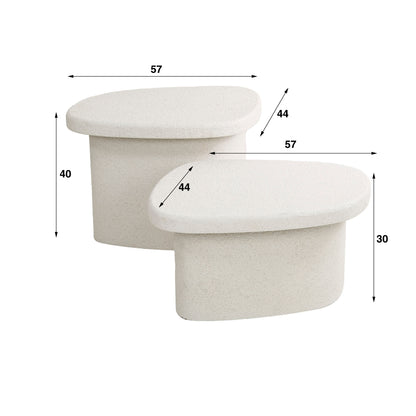 Organic Couchtisch aus Marmor-Komposit – Moderne Couchtisch aus der Stone Serie (110×70 cm)