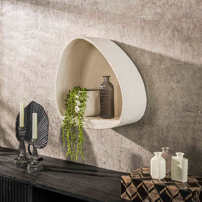 Wandregal Altara Tri 42x21x44 cm – Dreieckiges schwebendes Marmorkomposit-Regal