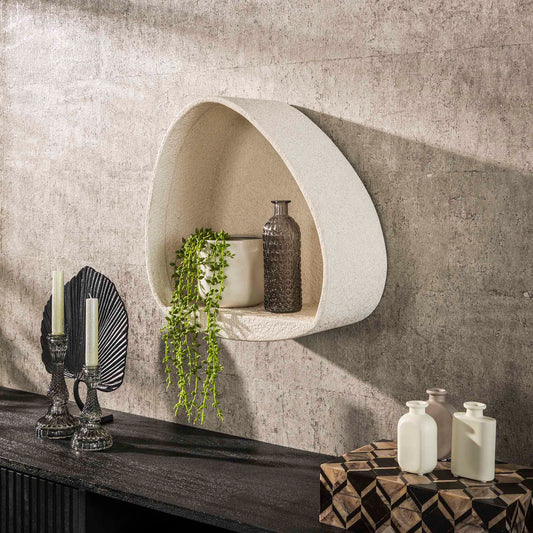 Wandregal Altara Tri 42x21x44 cm – Dreieckiges schwebendes Marmorkomposit-Regal