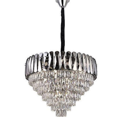 Crystal Cascade Chandelier Rund –  Silber LED Kronleuchter ø60