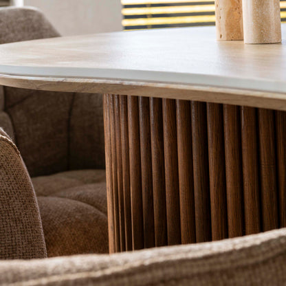 Esstisch Romano Travertin – Premium 3D-Keramik & Holzoptik, 215 cm