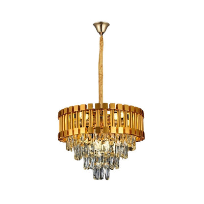 Luxus Gold Kristall Kronleuchter – Runde LED Hängeleuchte für Esszimmer & Wohnzimmer