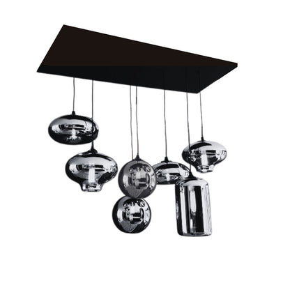 Loft Style Grau Glas Hängeleuchte – Mehrflammige Deckenlampe für Wohnzimmer, Esszimmer und Bar