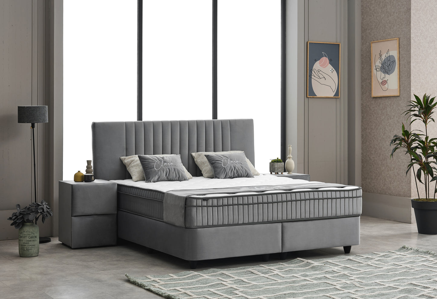 Clara Gri Boxspringbett