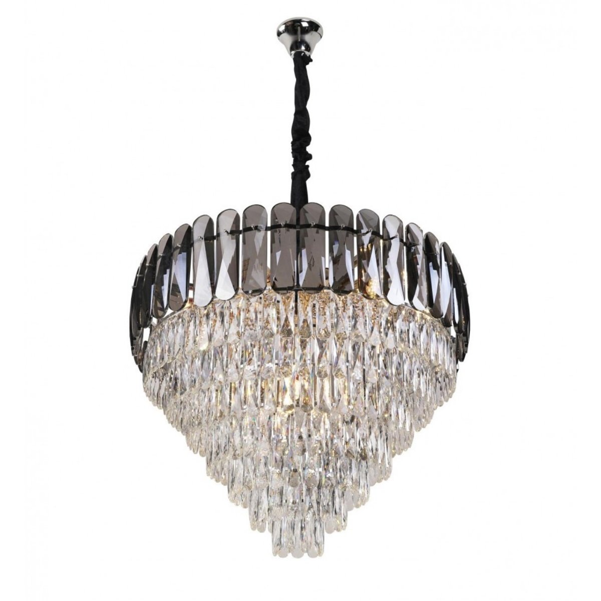 Crystal Cascade Chandelier Rund –  Silber LED Kronleuchter ø45