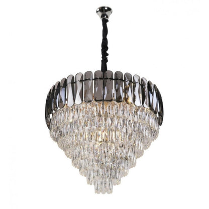 Crystal Cascade Chandelier Rund –  Silber LED Kronleuchter ø45