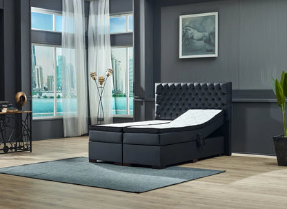 Boxspringbett Laila mit Bettkasten und elektrisch verstellbar in Samtstoff
