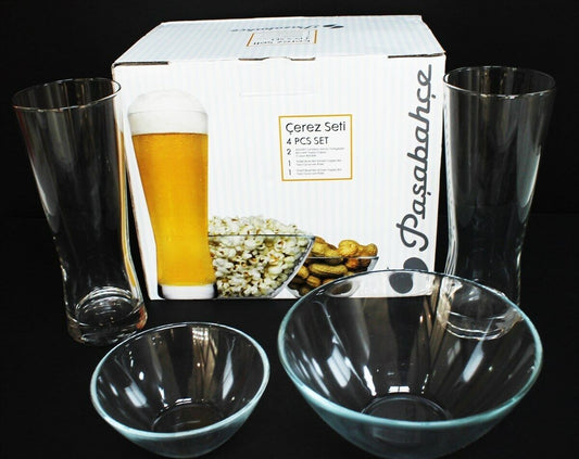 Pasabahce Biergläser und Snack Schalen 4-teilig